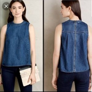 Denim Swing top, holding horses, Anthropologie
